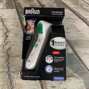 BrAun Forehead Thermometer Color Coated Fever Guidance Reads in Seconds